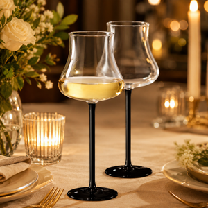 Copas de Vino de Borosilicato Hechas a Mano de 270 ml, con Base de Tallo de Color, Libres de Plomo, para Vino Tinto y Blanco, Reutilizables, al por Mayor - Product Image 1
