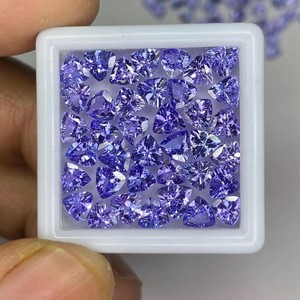 Pierres précieuses Tanzanite bleues, taille trillon, traitées thermiquement, 4-6 mm, pierres naturelles en vrac pour la fabrication de bijoux - Product Image 4