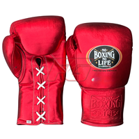 Guantes de Boxeo No Boxing No Life, de Cuero Genuino Premium, para Entrenamiento y Sparring, con Cierre de Cordones, Transpirables, Proveedor de Fábrica OEM