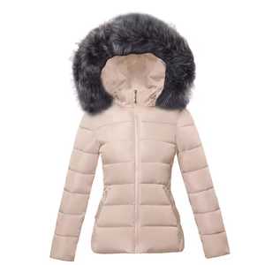 Unisex Winter <b>Light</b> Blue <b>Puffer</b> <b>Jacket</b> Front Stand Collar Zipper Closure Casual Windproof Breathable Lightweight Fleece 100% - Product Image 1