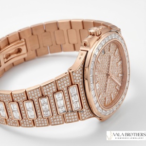 Reloj Patak Philippe Unisex de Oro Rosa con Diamantes, 28mm, Cuadrado, Analógico, Movimiento Mecánico ETA, Cristal de Zafiro, Estilo Deportivo Antiguo - Product Image 5