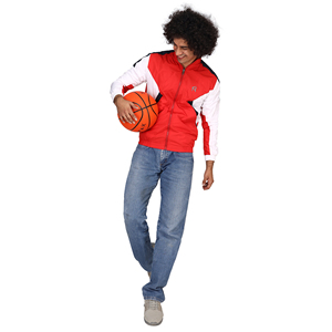 Red <b>White</b> Color Block Men's Windbreaker Jacket <b>Zip</b> Up Lightweight Outerwear for Streetwear - Product Image 3