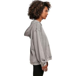 Women's Casual Acid Wash Hooded Sweatshirts Custom Printed with Badge Front Logo Position Waterproof Wholesale Winter - Product Image 2