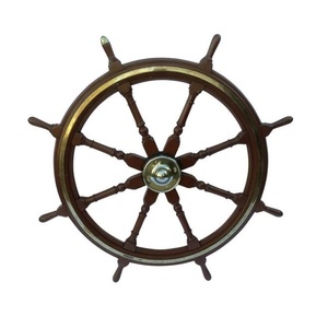 Wooden <b>Ship</b> <b>Wheel</b> Nautical Voyage Decor Accent Crafted to Bring Maritime Tradition and Coastal Warmth into Every Interior - Product Image 4