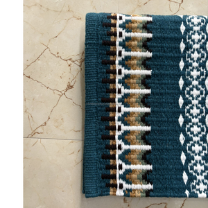 Couverture de selle en laine Western bleue, noire et marron, motif Navajo du sud-ouest, équipement équestre - Product Image 3
