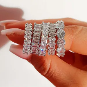 Lab Grown Diamond Multi Band Eternity <b>Ring</b> Solid Gold 10K 14K 18K Bridal Engagement Wedding Stackable <b>Statement</b> <b>Ring</b> for Women - Product Image 3