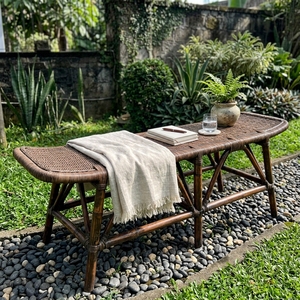 New Modern Minimalist Teak <b>Bench</b> Comfortable Dining Living Room Patio Garden - Product Image 2