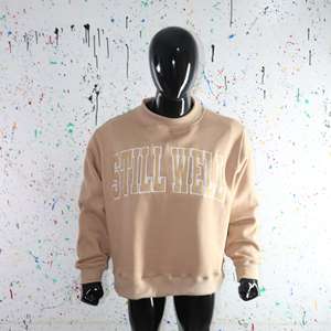 Sudadera de cuello alto STILL WELL SAND 100% con apliques bordados de SAND, sudadera de cuello ancho con hilos finos. - Product Image 3