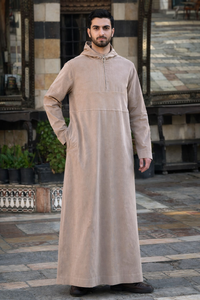 Thobe Homme en Velours Côtelé Premium – Le Plus Vendu, avec Capuche, Moderne, Vêtement Hivernal Islamique - Product Image 2