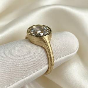 2.00CT Cushion Cut Diamond Signet <b>Ring</b> For Unisex Lab Grown 14K Yellow Gold Wedding <b>Proposal</b> Gift For Partner - Product Image 5