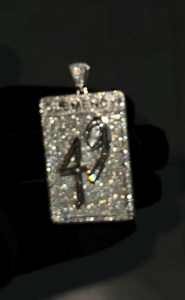 Pendentif de luxe pour homme en moissanite, plaque personnalisée avec lettre, numéro porte-bonheur, nom, initiale hip-hop glacée, en argent 925 certifié - Product Image 5