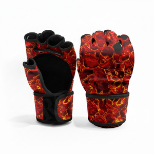 Gants de sparring en cuir sur mesure de haute qualité à 100 %, vente en gros, demi-doigts, équipement de protection des mains, design imprimé sur écran - Product Image 3