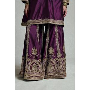 Satin Party Wear Satin Suit <b>Set</b> with Sequins <b>Embroidery</b> Work XL Size - Product Image 4