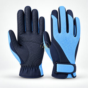 Guantes de equitación con paneles de malla transpirable, texturas duraderas en la palma y correas ajustables en la muñeca para una mayor seguridad. - Product Image 1