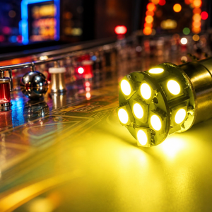 หลอดไฟ LED สำหรับรถยนต์รุ่นใหม่ 7440 3157 1156 1157 13SMD 5050 12V สีเหลืองทอง สำหรับรถบรรทุก มอเตอร์ไซค์ ไฟเลี้ยว ไฟเบรก - Product Image 1