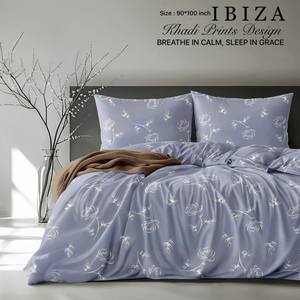 Sábanas de Lujo Ibiza Comfort |   Diseño de Ropa de Cama con Estampado Khadi Premium |   Tela de Algodón Grueso |   Sábana con 2 Fundas de Almohada - Product Image 1