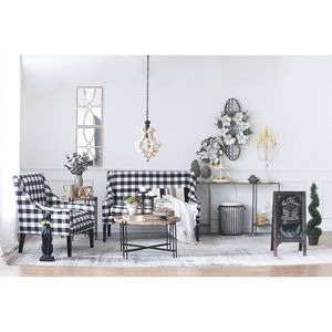 Lampadario in legno di campagna francese bianco per lampadario da soggiorno luce a sospensione con lampadina non inclusa - Product Image 5