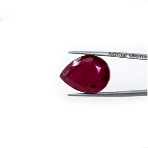 Rubis naturel de Bangkok en forme de poire 26,97 carats, pierre précieuse de rubis naturel taillée en facettes pour la fabrication de bijoux, prête à l'emploi - Product Image 2