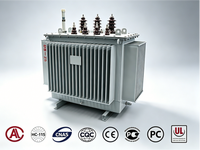 Transformateur de distribution triphasé immergé dans l'huile à faible perte 400kVA~800kVA 10000/400V 50Hz, transformateur de puissance industriel extérieur