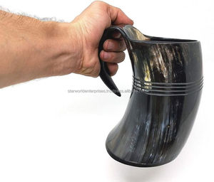Taza de cuerno de buey de Búfalo, suministro de fábrica de cerveza, tazas de cuerno hechas a mano para uso doméstico y hotelero de proveedor indio - Product Image 1