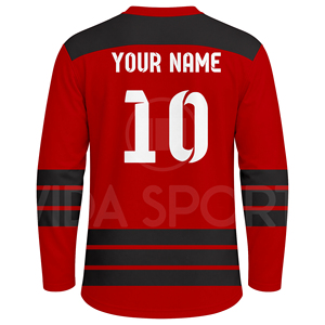 Uniforme de Hockey sobre Hielo Personalizado, Sublimado, Transpirable, Resistente, 100% Poliéster Ecológico, Cuello en V, Fabricación OEM - Product Image 3