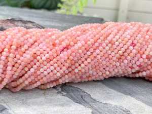 ลูกปัดโอปอลสีชมพูธรรมชาติทรงกลมเรียบ ขนาด 2 มม. 3 มม. 4 มม. 6 มม. สำหรับทำเครื่องประดับ - Product Image 2