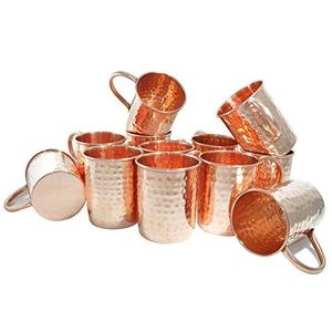 Copper hammered cocktail <b>mug</b> set for elegant festive hospitality hammered finish metal cups durable reusable serving party <b>mugs</b> - Product Image 4