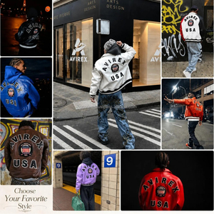 Veste en cuir multicolores sur mesure |   Manteau streetwear à patchs brodés, vêtement d'extérieur de style américain de grande taille, qualité supérieure - Product Image 6