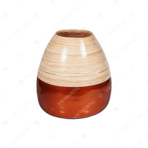 Colección actualizada Vietrustic: Florero de bambú hilado con diseño floral colorido para decoración de sala de estar, florero para plantas - Product Image 6