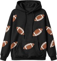 Sweat-shirts de football pour femmes, sweat à capuche de rugby à sequins, pull oversize à manches longues avec poche, style décontracté Y2K 2026