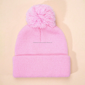Unisex Acrylic Beanie <b>Hat</b> <b>Pom</b> <b>Pom</b> 3D Embroidery Rhinestone Letter Character Patterns Winter Outdoor Casual 56-58CM OEM Service - Product Image 1