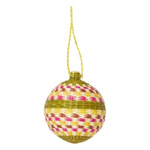 Ethnic Patterned Bauble Water Hyacinth Decorate <b>Christmas</b> <b>Tree</b> Pendant Eco Friendly Woven Holiday Supply Decor - Product Image 1