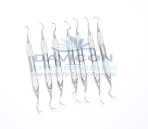 Juego de Curetas Dentales Gracey de 7 Piezas, Certificación CE, Acero Inoxidable Clase I, Instrumentos para Periodoncia y Planificación Radicular - Product Image 1