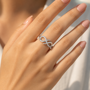 Anillo de Regalo de San Valentín con Moissanita Infinita, Plata de Ley 925, Corte Brillante Redondo, Anillo de Promesa de Boda Hecho a Mano - Product Image 5