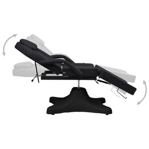 Lettino da Massaggio Nero 180x62 cm con Altezza Regolabile 86,5-118 cm Essenziale per il Relax - Product Image 3