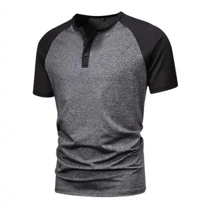 Men's New Summer Fashion Solid Color Blank Round Neck Slim High-Elastic Custom T-<b>Shirt</b> Thin Casual - Product Image 3