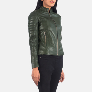 Chaqueta de Cuero para Mujer, Diseño Nuevo, Color Sólido, Estilo Urbano, Chaqueta de Cuero de Oveja para Motocicleta - Product Image 2
