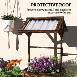 Fioriera Esagonale Rialzata in Legno con Tettoia Zincata, Vaso per Giardino e Fioriere, Colore Beige - Product Image 5