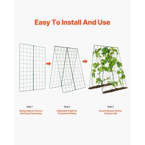 Treillis pliable en métal de 1,2 m pour concombres avec pinces de fixation pour plantes grimpantes - Product Image 5
