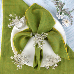 Vente chaude À La Main Fantaisie De Noël Serviette Anneau Élégant Étincelle Perle Conception Papier Matériel pour Une Utilisation De Table Usine En Gros - Product Image 4