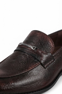 Mocasines con correa de cuero refinado para hombre, zapatos de oficina elegantes sin cordones, calzado informal formal - Product Image 4