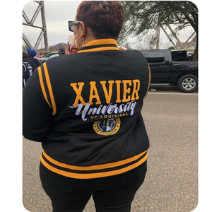 Top Brand Women's Letterman <b>Jackets</b> 100% Wool Casual College Sports Varsity <b>Jackets</b> <b>Short</b> <b>Sleeves</b> XL Size Winter Season - Product Image 3