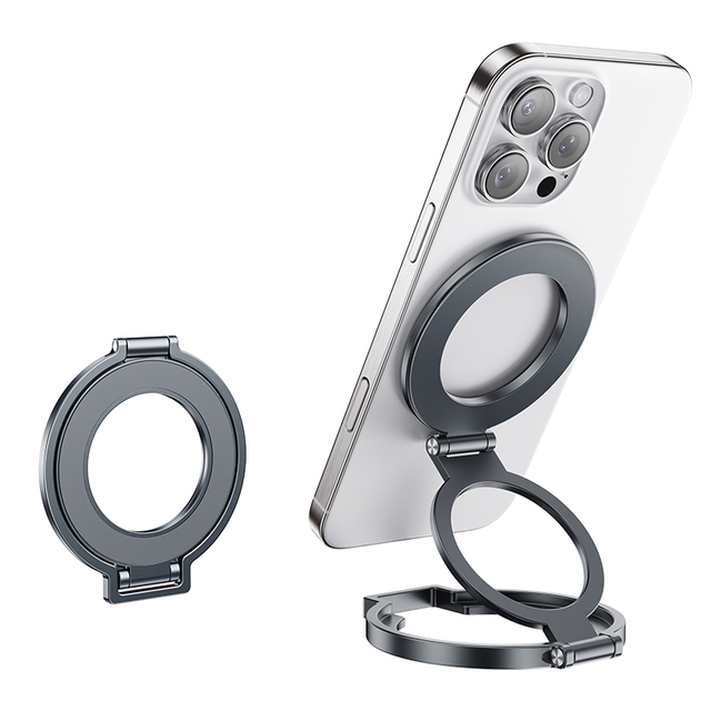 Boneruy T15 Aluminum Alloy Portable Anti-Slip Detachable Magnetic Phone Holder Adjustable Stand for Home & Desk Use