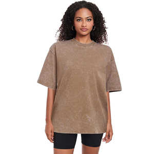 Camiseta de Algodón Marrón de Corte Regular para Mujer, Ecológica, Casual, de Manga Corta, para Primavera, con Diseños Personalizados - Product Image 3