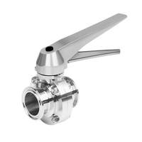 Válvula de Mariposa Sanitaria de Acero Inoxidable de 3 Pulgadas de TAIWAN, Válvula de Abrazadera Manual Tipo Pico de Pato para Manejo de Agua