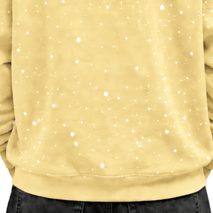 Yellow Yellow <b>White</b> Print <b>Men</b> Hoodie Casual Pullover Fleece <b>Sweatshirt</b> Drawstring Hood Kangaroo Pocket Streetwear - Product Image 6