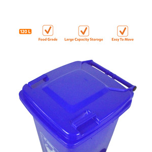 100L Rectangle Multicolor Rolling Waste <b>Bin</b> Flip <b>Lid</b> Outdoor Dust <b>Bin</b> Large Capacity Plastic Garbage Container Public Household - Product Image 6