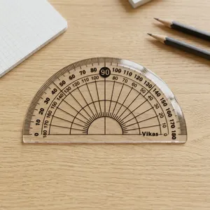 Regla de Medición de Ángulos de Plástico Vikas de 180 Grados, la Más Vendida, para Estudiantes, Uso Escolar en Geometría, Disponible para la Venta - Product Image 3