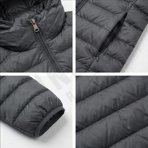 Chaqueta acolchada de calle alta para hombre, abrigo de invierno con capucha y cuello levantado, abrigos de bombardero con cremallera, los mejores materiales ligeros personalizables para hombre - Product Image 4