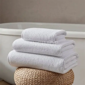 Demander le prix : Serviettes de nettoyage en coton côtelé 100% coton, 16x19, 32oz, blanches blanchies, pour cuisine commerciale, provenant d'Asie. - Product Image 1